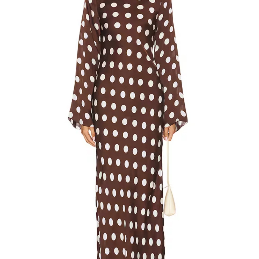 HEMANT & NANDITA Brown and White Polka Dot Dress size Small - Picture 4 of 16